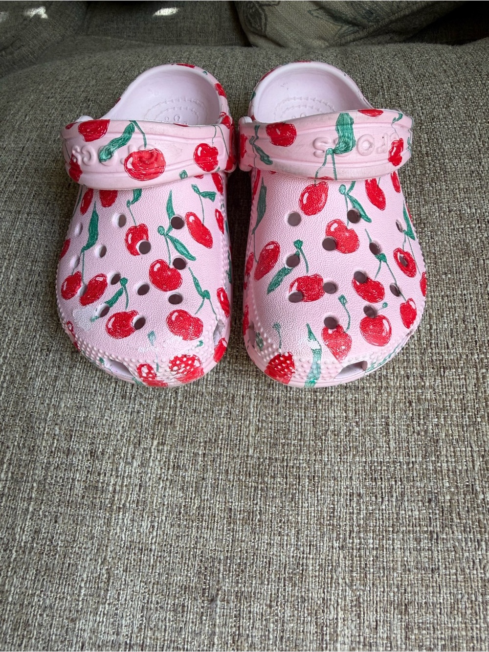 CROCS Kids Pink Cherry Print Classic Clog
